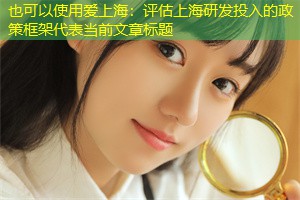 评估上海研发投入的政策框架